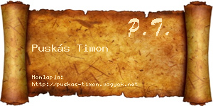 Puskás Timon névjegykártya